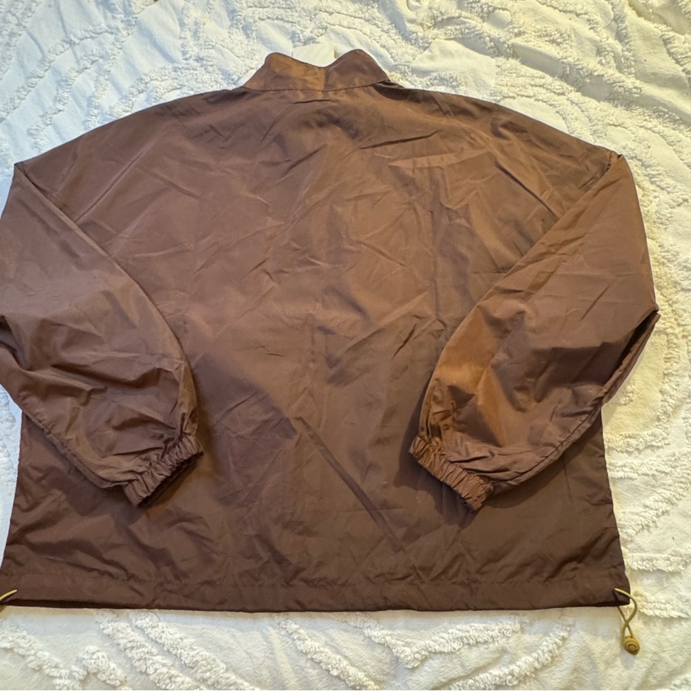 Fabletics Women's XL Shawn Cropped Half-Zip Windbreaker Jacket Brown NWT - Picture 6 of 8